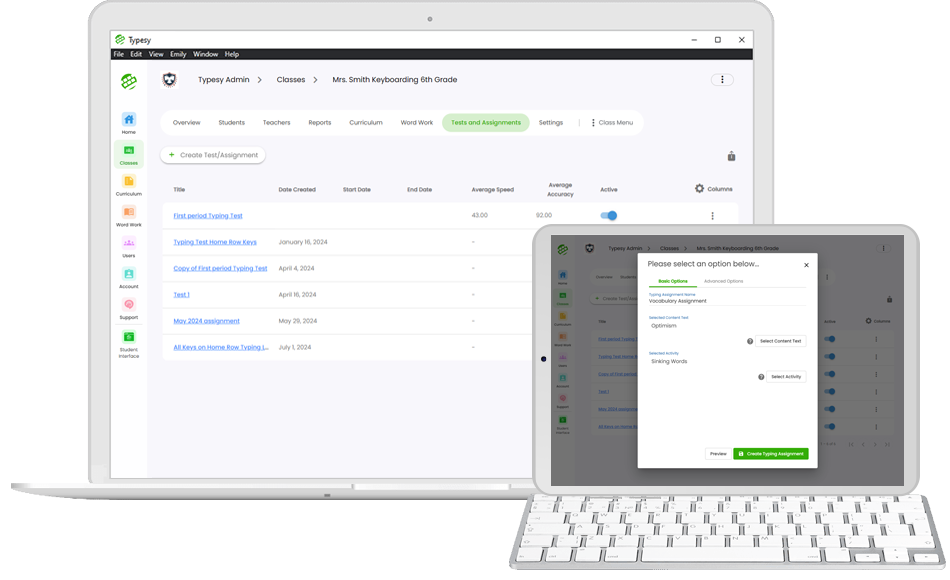 Create and grade tests in a few clicks